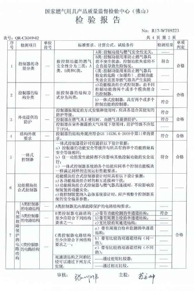 自動點火檢驗報告