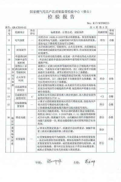 自動點火檢驗報告